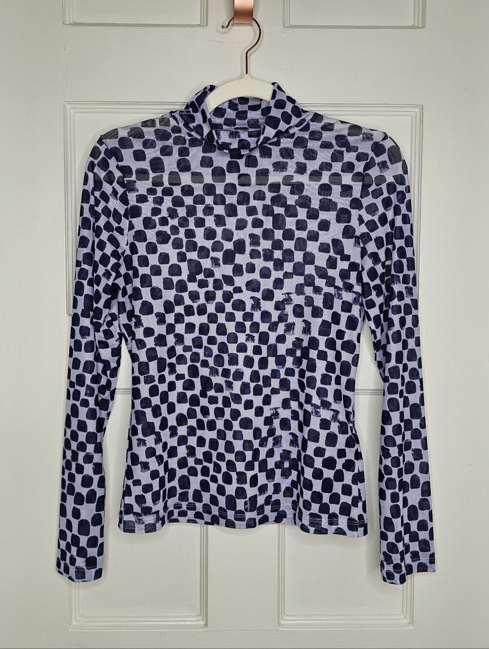 Anthropologie Mesh Turtleneck Top